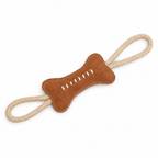 Green Suede Leather Bone Natural Toys - pure white background
